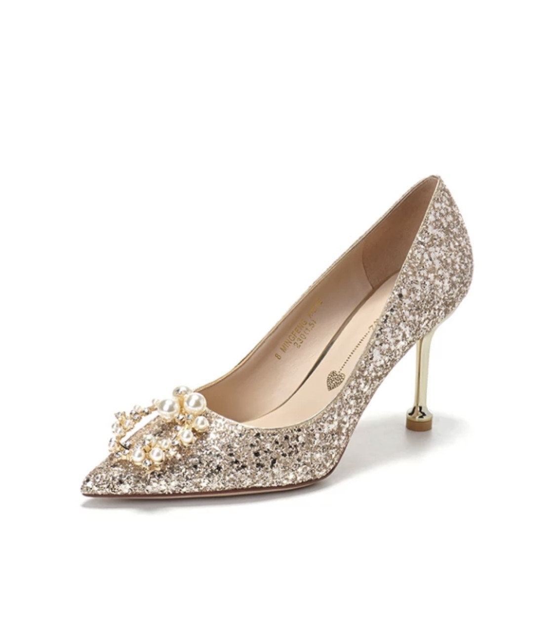 Beautiful Princess Sparkling Gold Bridal Wedding Shoes - Etsy