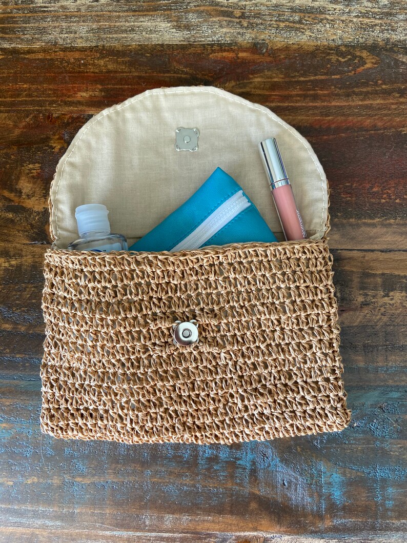 Raffia Clutch / Straw Clutch / Crochet Raffia Clutch / Raffia Etsy