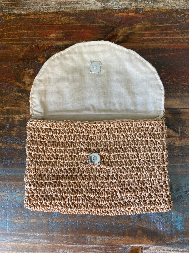 Raffia Clutch / Straw Clutch / Crochet Raffia Clutch / Raffia Etsy
