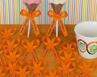 Personalized Favor Ribbons, Bowed Ribbons for Bridal Shower, Wedding favors, Peel & Stick, High quality Satin ribbon, Fully Assembled.
