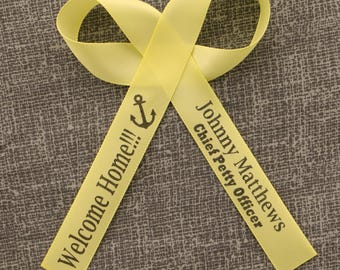 Personalized Awareness Ribbon Double Loop Bow – Your Message/Logo/Drawing, Satin Ribbon for Fundraisers, Charity Events, Awareness Campaigns