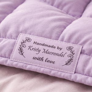 Quilt Labels Personalized – Large Sewing Labels with Your Logo or Message for Quilts, Handmade Gifts, Memory Quilts, 1.5" H x 3" W