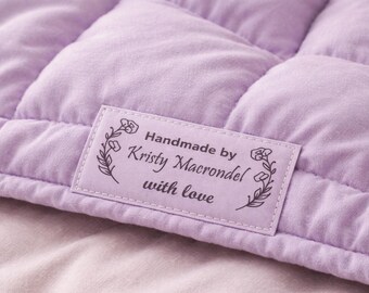 Quilt Labels Personalized – Large Sewing Labels with Your Logo or Message for Quilts, Handmade Gifts, Memory Quilts, 1.5" H x 3" W