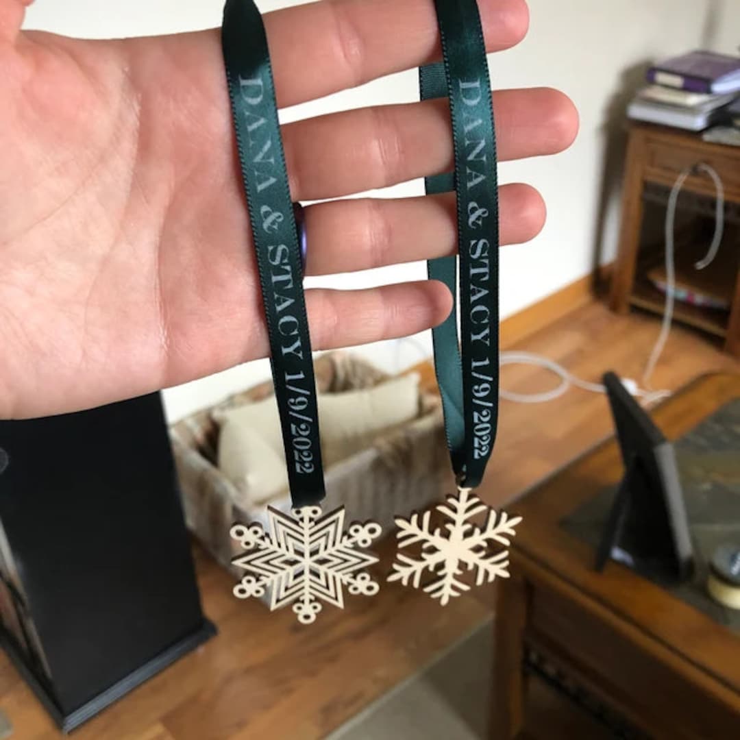 Personalized Christmas Ornament Hangers. 3/8 Width. Your Wording