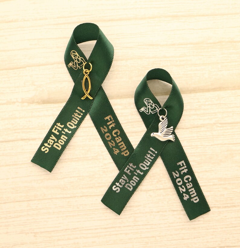 Personalized Awareness Ribbon Classic Bow With Charm – Add Message/logo ...