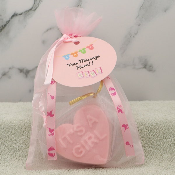 12 It's A Girl, Baby Shower Soap Favors, Birthday Favors,  Choose Soap Color & Scent. Free Personalized Gift Tags, Baby Shower favors.