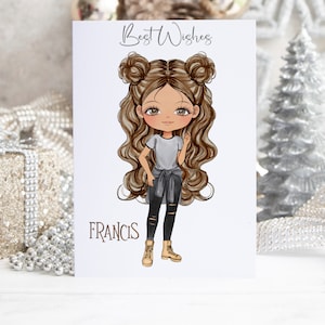 Muñeca de moda, personaje, diseño de sublimación, archivo PNG, archivo imprimible