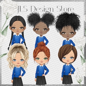 Colegial, Boneca de personagem, Design de sublimação, Arquivos PNG de adolescentes que estão saindo da escola