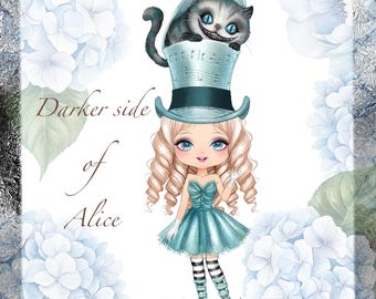 Alicia con sombrero de gato de Cheshire