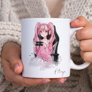 Anime Gamer Girl impression Sublimation Design, Gamer Girl fichiers PNG, Anime Girl Sublimation Design fichiers PNG, Gamer Girl numérique