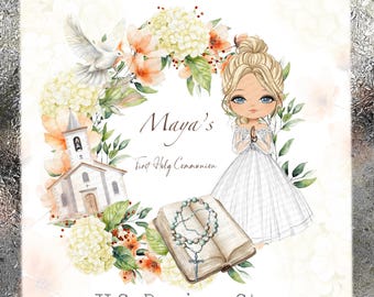 Conjunto de imágenes prediseñadas de la Santa Comunión: Gráficos de celebración religiosa (descarga digital PNG)