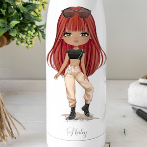 Diseño de sublimación de impresión de muñeca de personaje de mujer y niña, archivos PNG femeninos
