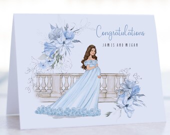 Clipart de anuncio de embarazo, diseño floral para futura mamá (descarga instantánea de archivos PNG)