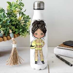 Personaje de bombero femenino, diseño de sublimación de muñeca, archivos PNG navideños, archivos PNG de diseño de sublimación de bombero, bombero digital