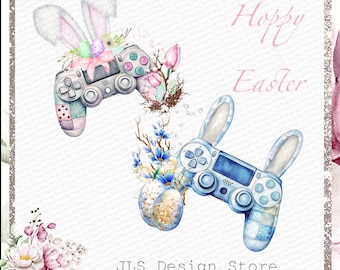 Consola de juego de Pascua, PNG dibujado a mano (descarga digital)