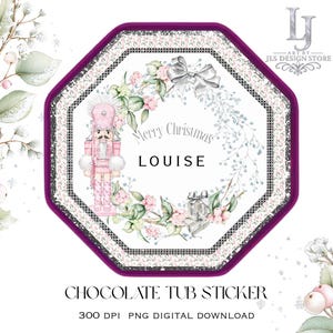 Christmas Pink Nutcracker Chocolate Tub Topper: PNG Design (Digital Download)