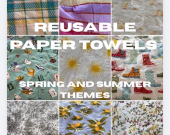 Build a Set Reusable Paper Towels - summer and spring / floral beach flower themes
