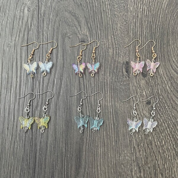 Butterfly earrings | shimmery pearlescent butterfly earrings | summer coconut girl earrings