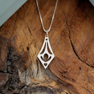 Contemporary-Nordic-Sterling Silver-Heart and Crocus~Sunlight-Necklace