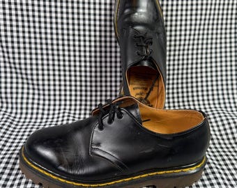 Vintage Dr Martens 9756 Made in England Black Leather Oxford Shoes UK 4 US 6