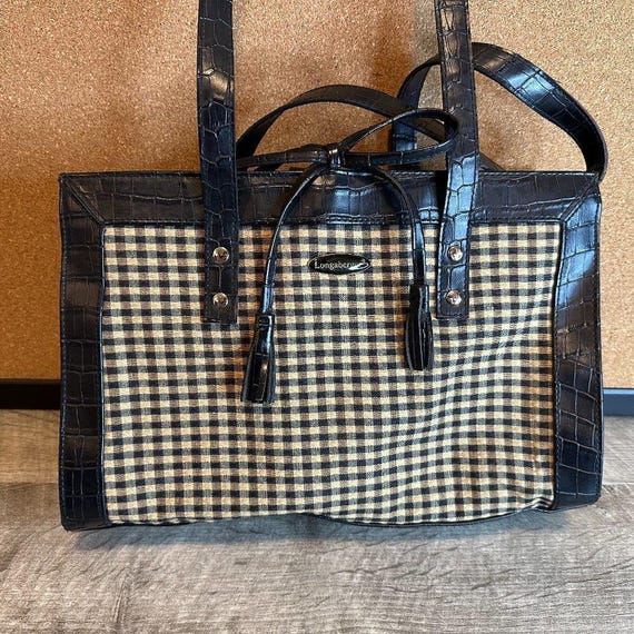 Plaid longaberger purse Gem