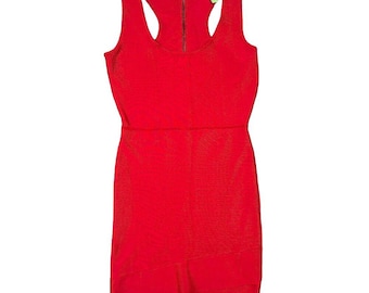 BCBG BCBGMAXAZRIA Bright Red Bandage Bodycon Y2K Mini Dress Women's Small