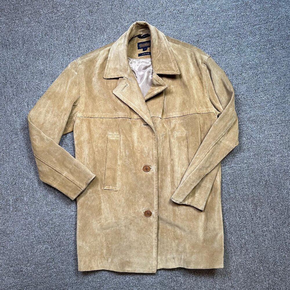Coach Vintage Western Suede Leather Long Blazer Tan Coat Coach Vintage Western Suede Leather Long Blazer Tan Coat