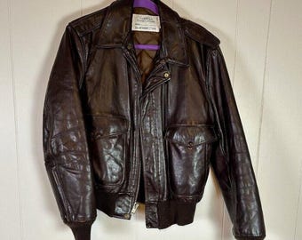ジャケット・アウター archive leather flight jacket A-2 brown VINTAGE AVIREX USAF LEATHER JACKET A-2 A2 1978 SIZE 36
