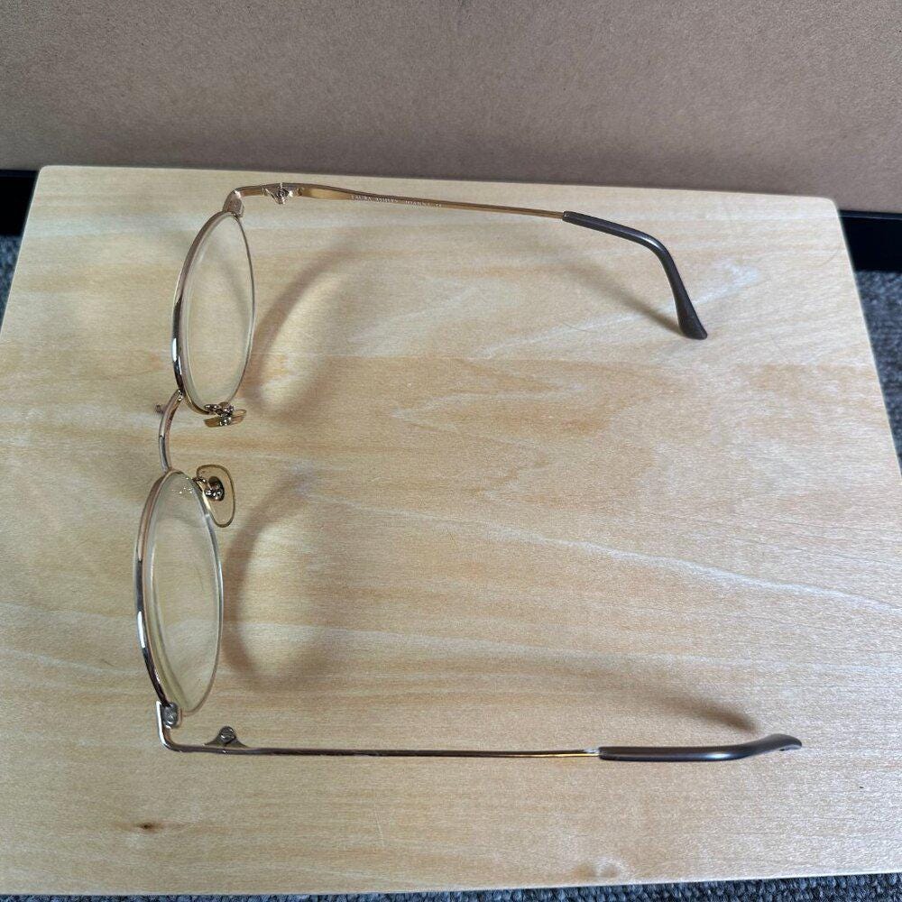 Laura Ashley Vintage Joanna 90s Pearl Gold Oval Eyeglasses  display picture 2