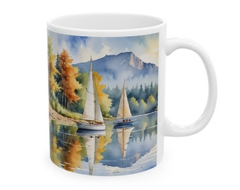 Sailboat Ceramic Mug, 11oz