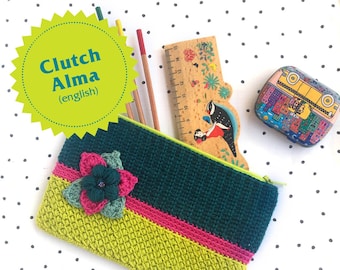 Crochet Pattern Clutch Alma (english and hebrew)
