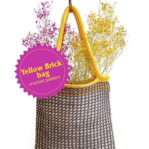 Crochet pattern Yellow Brick Bag (english, hebrew)
