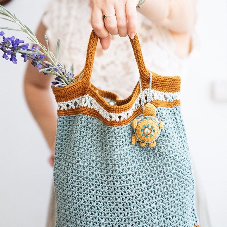 Crochet pattern Zanzibar bag and turtle english, spanish, hebrew image 3