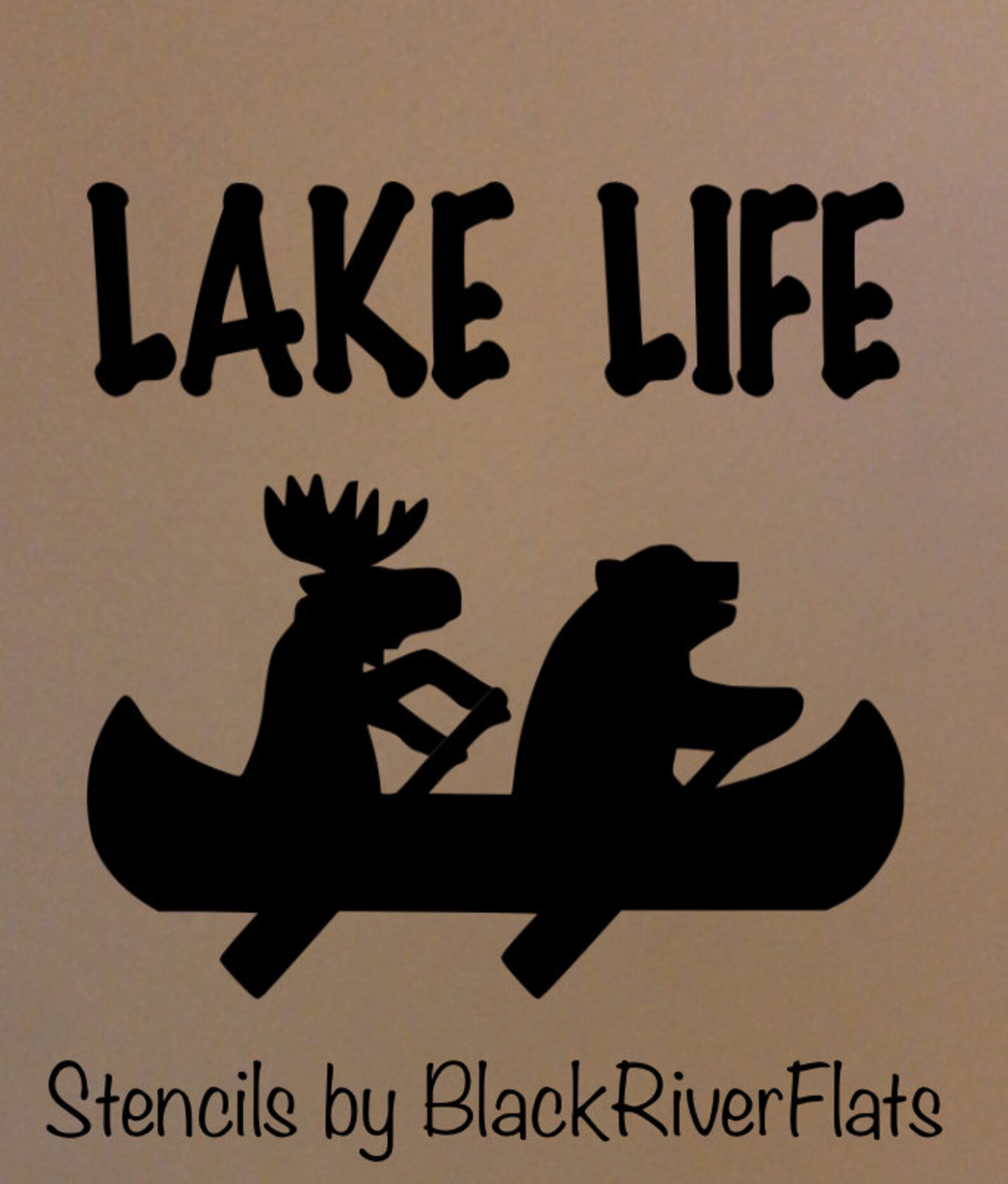 Lake Life Stencil/ Reusable Stencil/7mil Mylar/stencil/plastic Stencil