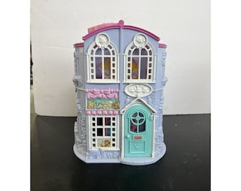 Fisher Price Precious Places Pet Parlor Vintage 1990s Folding Playset Lavender