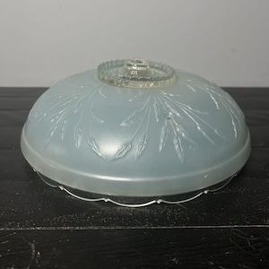 Art Deco Era Light Blue Antique Ceiling Light Glass Globe Shade 10”