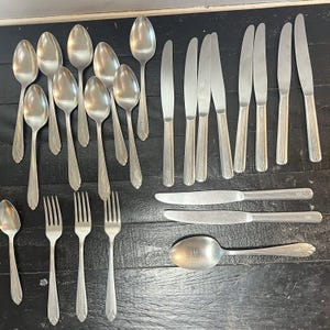 Oneida Oneidacraft Accent roestvrijstalen bestekset 24-delig MCM Lattice Weave Vintage