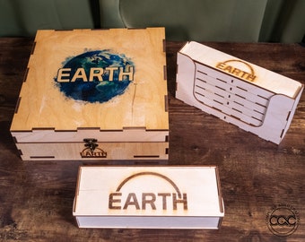Earth Board Game Storage and Component Organization System