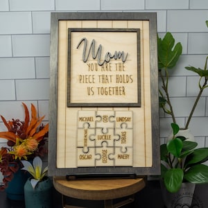 Mom Puzzle Pieces | You Are The Piece That Holds Us Together | Personalized Mom Jigsaw Puzzle Pieces | Mothers Day Gift |Custom gift for mom