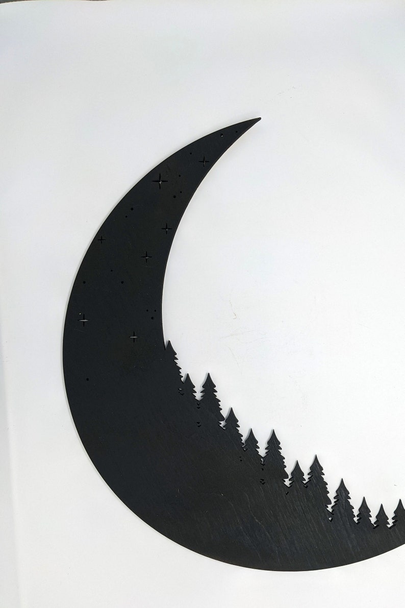 The Forest and the Moon  Laser Cut Wall Art image 1