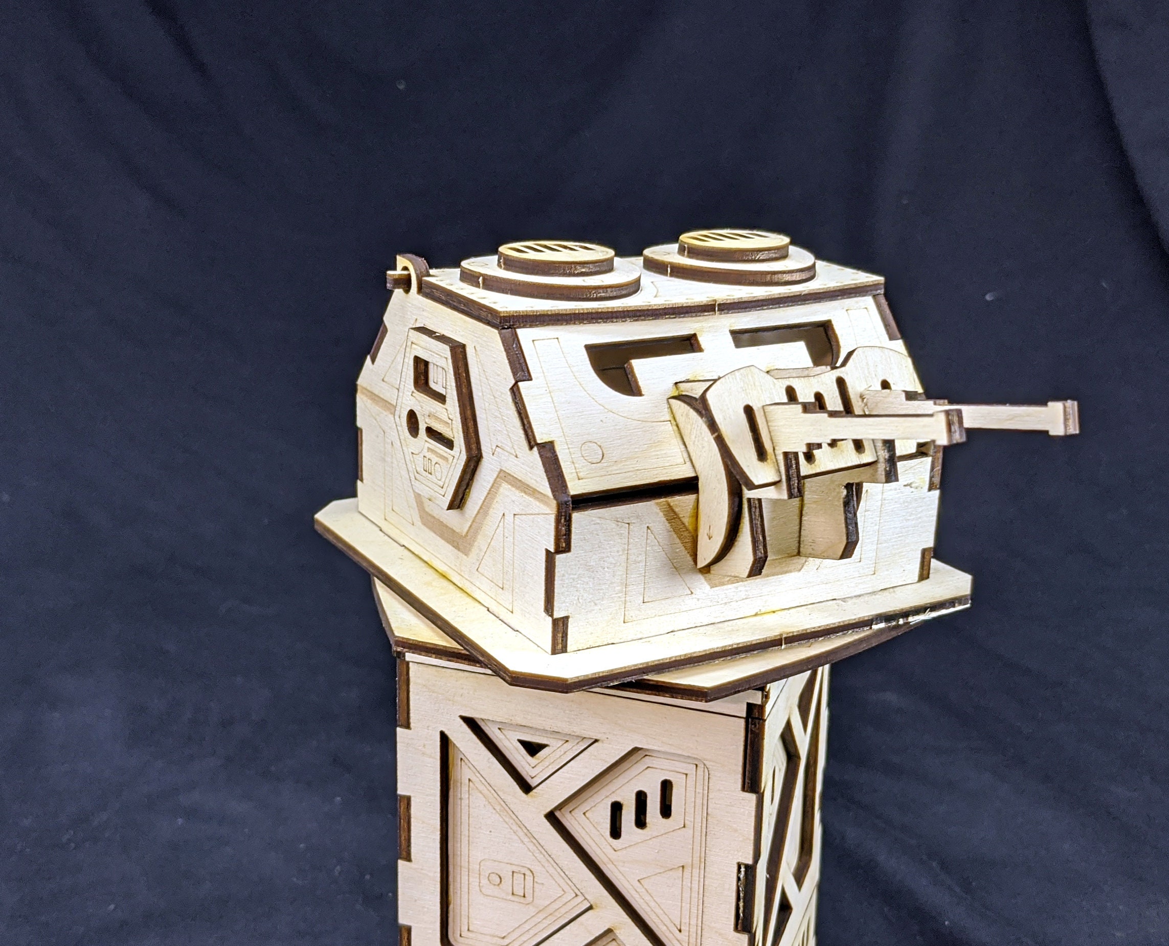 Laser Cut Wood Scifi Dice Tower Laser Cut Dice Tower Etsy