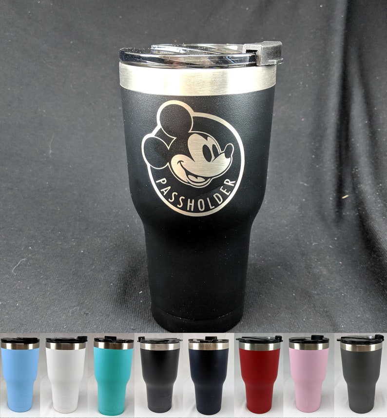 Personalization Options Passholder Laser Etched Stainless Steel Hot or Cold Drink Tumblers
