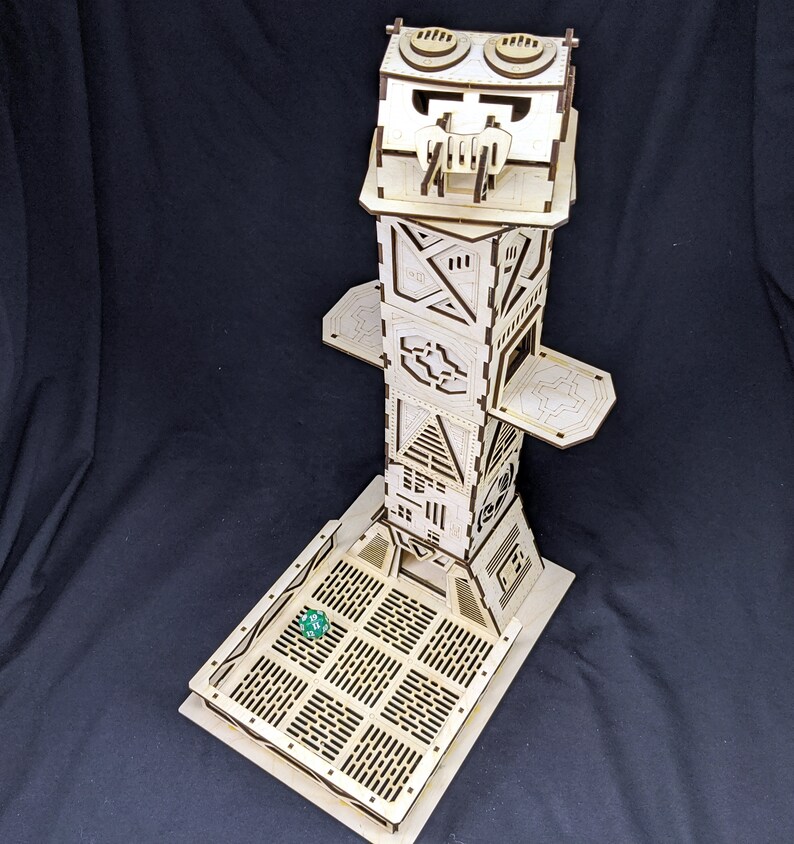 Laser Cut Wood Scifi Dice Tower Laser Cut Dice Tower Etsy