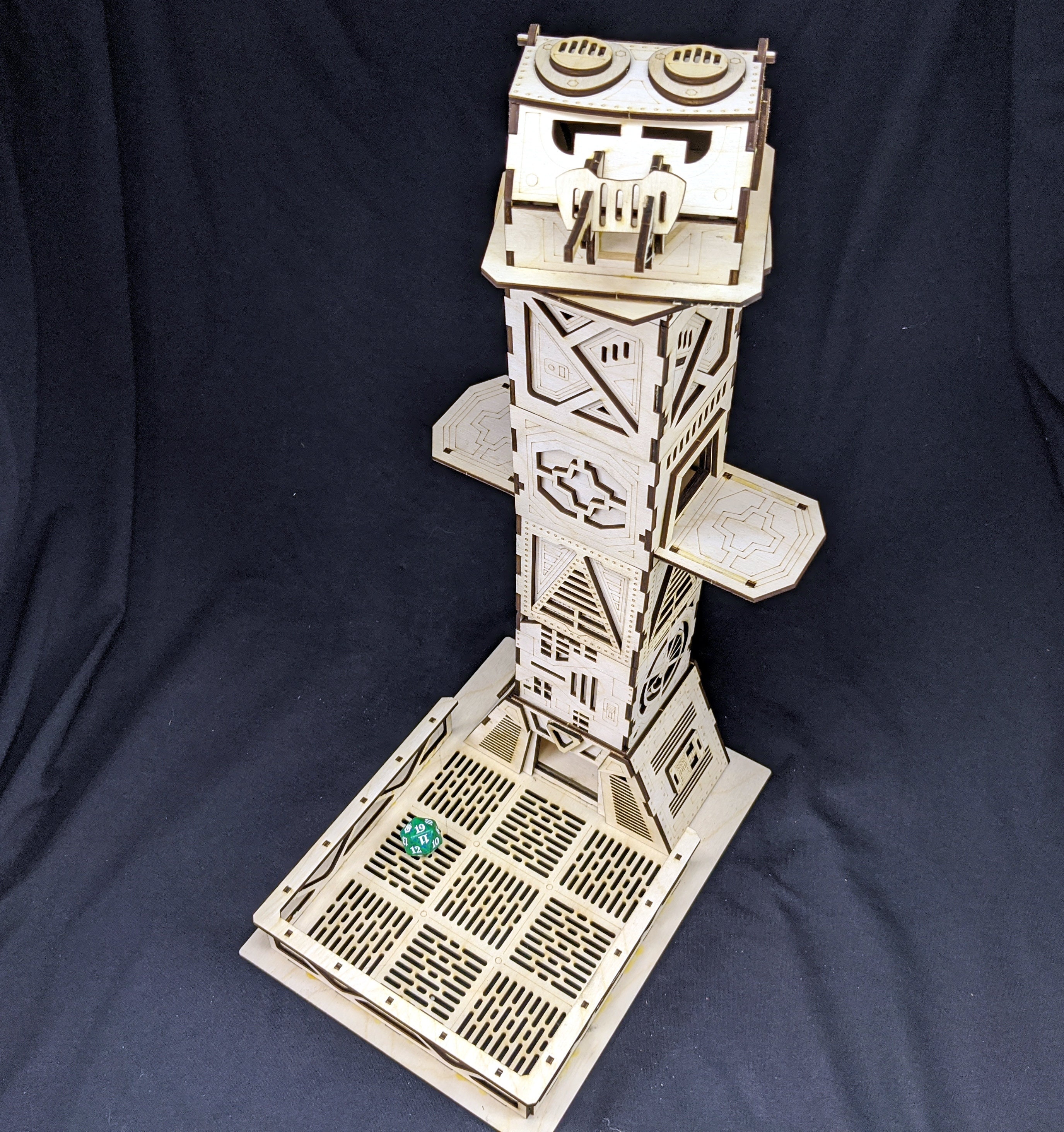 Laser Cut Wood Scifi Dice Tower Laser Cut Dice Tower Etsy