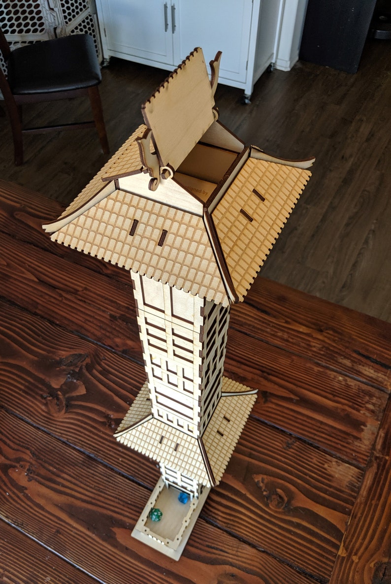 Laser Cut Wooden Dice Tower Modular Large or Small Dice Etsy