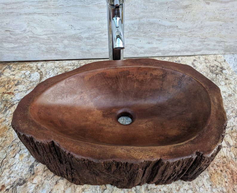 Custom Concrete wood log sink tree basin vessel vanity Etsy