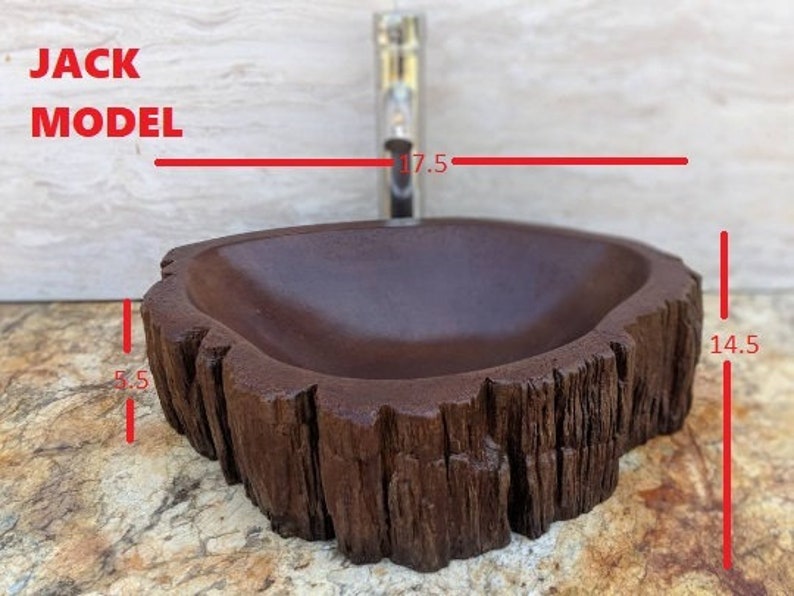Concrete Wood Log Sink Tree Basin Vessel Vanity Bathroom Decor Etsy