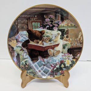 Franklin Mint Heirloom Recommendation &quot;Story Time For Teddy&quot; Collector Plate