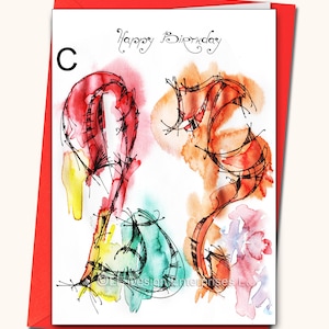 Carte de voeux 23e anniversaire, cartes personnalisées, n'importe quel nom sur les cartes, cartes d'anniversaire spécifiques à l'âge, cartes de voeux aquarelle