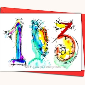 103. EXTRA große Geburtstags-Grußkarte, A4, (8''x 11''), personalisierte Karte, jeder Name auf den Karten, altersspezifische Geburtstagskarte